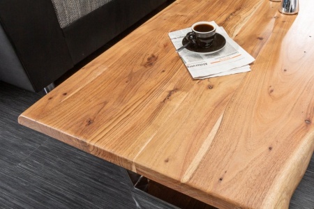 Massieve boom salontafel MAMMUT 110cm acacia 4cm tafelblad - Img 4