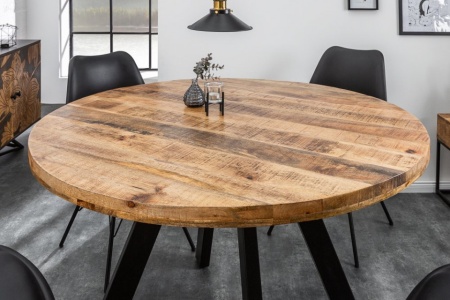 Massieve eettafel Rond 120 cm naturel mangohout - Img 2