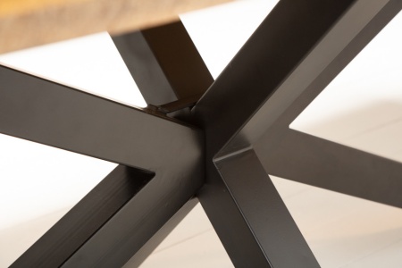 Massieve industriële eettafel GALAXIE 200 cm mangohout stervormig frame - Img 8