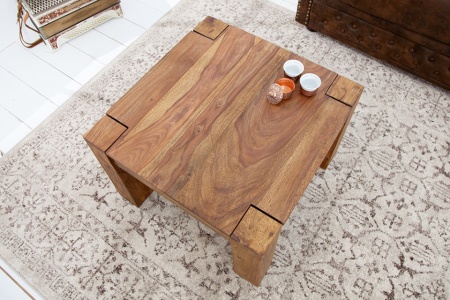 Massieve salontafel MAKASSAR 60 cm Sheesham unieke nerf - Img 4