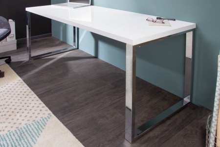 Modern hoogglans wit bureau140 cm witte hoogglans studietafel - Img 3