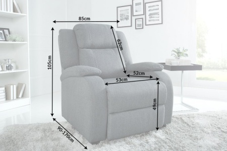 Moderne fauteuil grijze tv-fauteuil met ligfunctie - Img 5