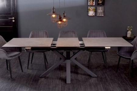 Moderne keramische eettafel ETERNITY 180-225cm betonlook uitschuifbaar - Img 4