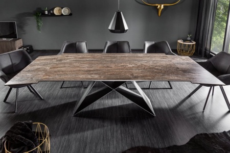 Moderne keramische eettafel PROMETHEUS 180-220-260cm, roest-look uitschuifbaar - Img 3