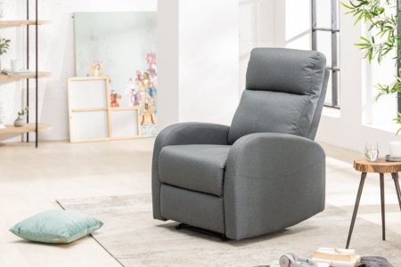 Moderne relaxfauteuil HOLLYWOOD II grijze tv-fauteuil met ligfunctie - Img 3