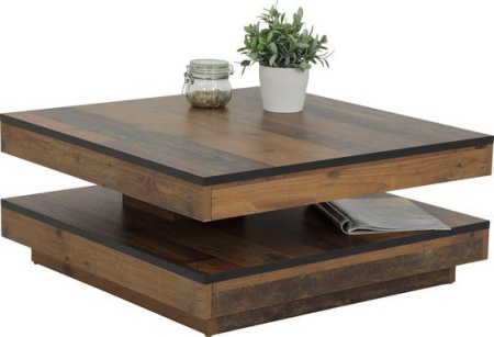 Moderne vierkant Salontafel 78cm met draaibaar blad - Img 3
