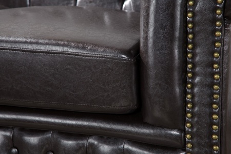 Nobele Chesterfield 3-zits bank coffee bruine knoop stiksels 210cm - Img 4