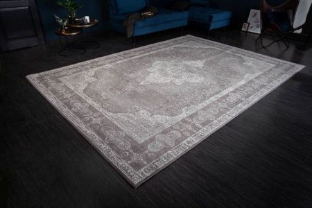 Oosters katoenen vloerkleed 350x240cm antiek grijs geometrisch patroon - Img 3
