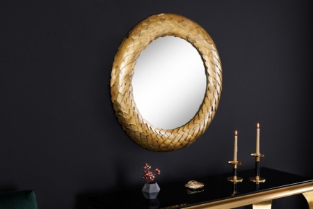 Ronde Design spiegel VICTORY 75cm antiek koper metaal handgemaakt - Img 4