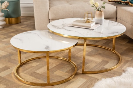 Salontafel Elegance 80cm wit marmer decor - Img 4