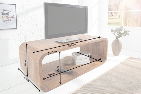 Salontafel Sheeshamhout zoals tv meubel 100 cm tv-plank met sheeshamsteen afwerking - Img 5