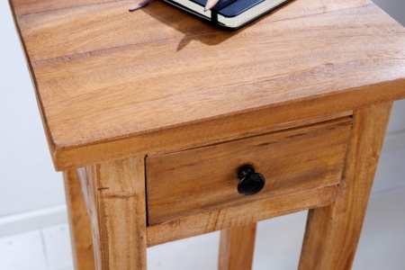 Stevige bijzettafel HEMINGWAY 75 cm gerecycleerd mahoniehout handgemaakt telefoontafeltje - Img 4