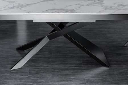 Uitschuifbare eettafel Rome 180-220-260 cm keramiek in marmerlook Wit - Img 8