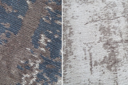 Vintage katoenen vloerkleed 240x160cm beige grijs used look - Img 5