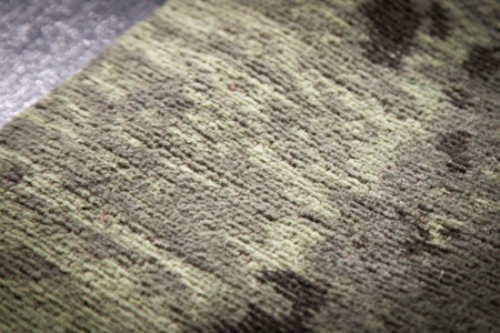 Vintage vloerkleed 240x160cm groen verwassen gebruikte look - Img 6