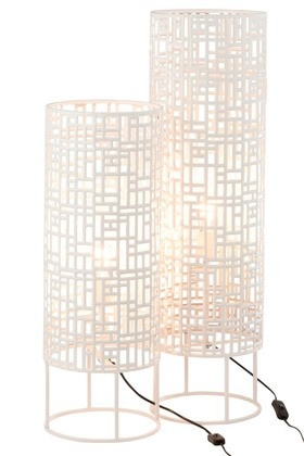 Vloerlamp Rond Metaal Wit Large 89,5cm - Img 5