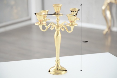 Barok kandelaar 40 cm goud 5-armige gepolijst aluminium kandelaar - Img 3