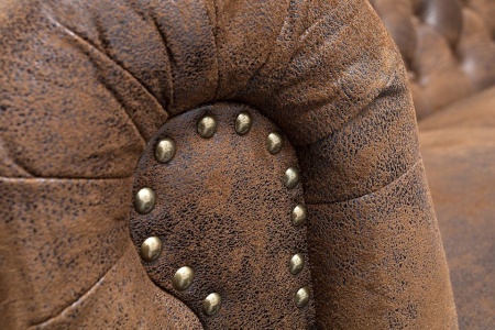 Chesterfield 3-zits bank 205cm antiek bruin met knoopsluiting en veerkern - Img 4