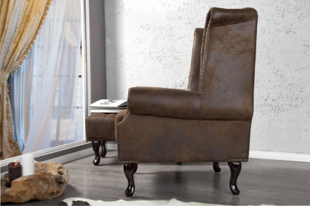 Chesterfield fauteuil antiek bruin - Img 6