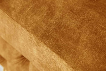 Chesterfield kruk MODERN BAROK 92cm mosterdgeel fluwelen voetenbank - Img 7