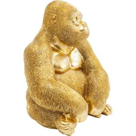 Decoratief Beeld Aap Gorilla Side Medium Goud - Img 5