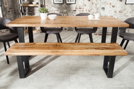 Design bank IRON CRAFT 170 cm mangohout ijzer industrieel design - Img 3