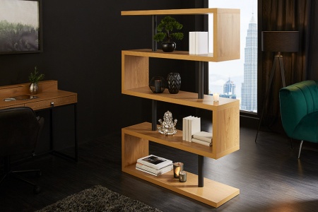 Design plank S 165 cm eiken look boekenkast met vijf planken - Img 3