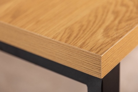 Design salontafel eiken look 120 cm zwart metalen frame - Img 5