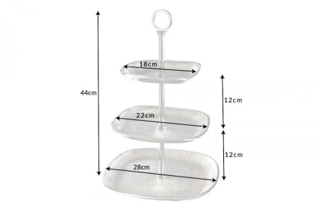 Design taartplateau ORIENT 44 cm zilver met drie verdiepingen - Img 2