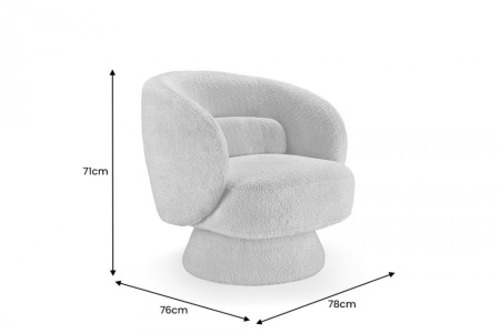 Draaibare designfauteuil BOSSA NOVA 80cm bouclé taupe - Img 2