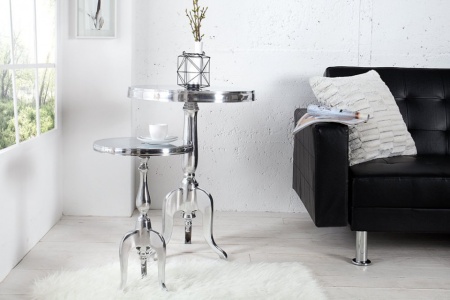 Edele design bijzettafel SAVOY 55 cm gepolijst zilver - Img 4