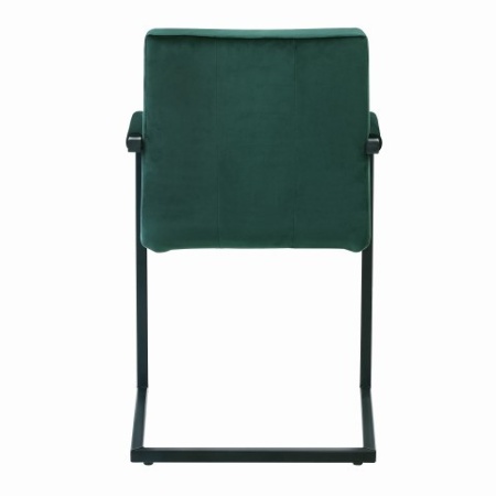 Eetkamerstoel velours stof groen / zwart metaal - Img 3