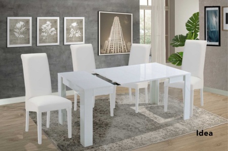 Eettafel 90x90 verlengbaar naar 180cm in hoogglans wit-wit - Img 7