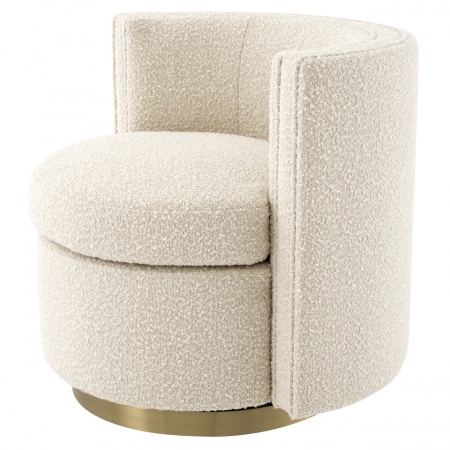 Eichholtz SWIVEL DRAAISTOEL / Fauteuil AMANDA Bouclé cream - Img 4
