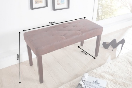 Elegante bank CAMBRIDGE 90cm sigaarbruin Chesterfield-look - Img 7