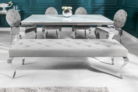 Elegante bank MODERN BAROK 172cm edel grijs fluweel roestvrij staal - Img 4