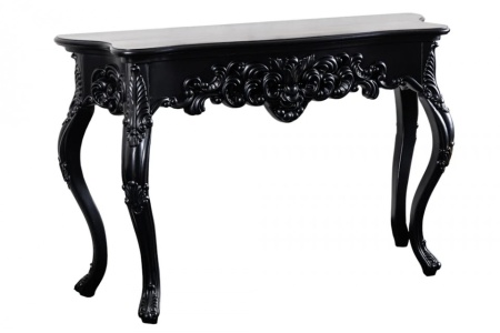 Elegante console VENICE 110cm zwart mat barok design dressoir handgemaakt - Img 7
