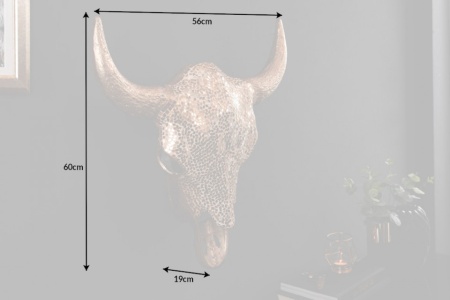 Elegante stierenkop matador 56 cm goud met mozaïek decoratie wanddecoratie - Img 8