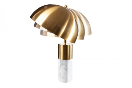 Elegante tafellamp 52cm goud wit met marmeren voet - Img 7