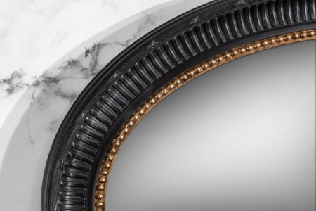 Elegante wandspiegel VENICE 135 cm zwart goud massief houten frame - Img 5