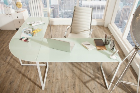 Exclusief design hoekbureau 180 cm mat wit glas - Img 2