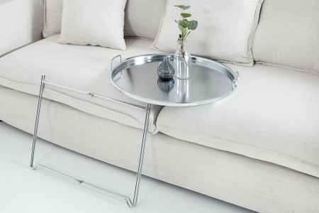 Filigraan salontafel MARRAKESCH 56 cm zilveren dienbladtafel Afneembaar tafelblad - Img 3