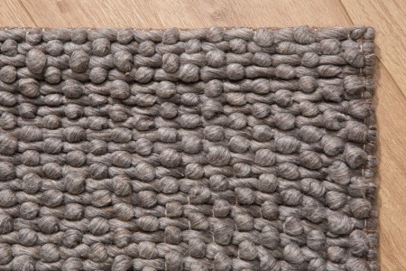 Handgemaakt vloerkleed WOOL 240x160cm antraciet bruin gemaakt van wol - Img 5
