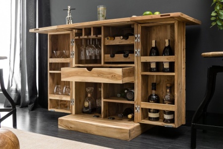 Handgemaakte barkast Moskou 130 cm acacia massief hout 3D effect - Img 4