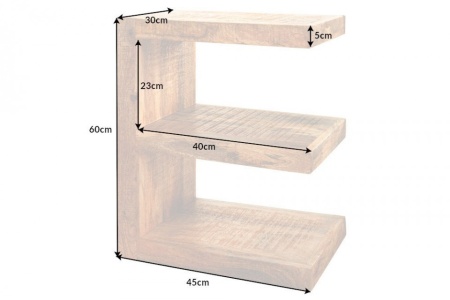 Handgemaakte bijzettafel 60cm mangohout massief hout variabel verstelbaar - Img 2
