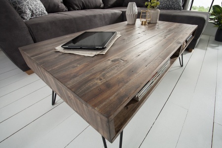 Handgemaakte salontafel SCORPION 110 cm acacia haarspeldpoten - Img 3