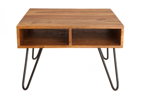Handgemaakte salontafel SCORPION 60 cm Sheesham haarspeldpoten - Img 5