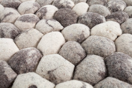 Handgeweven scheerwollen tapijt LIVING 200x120cm grijs vilt steen look - Img 5