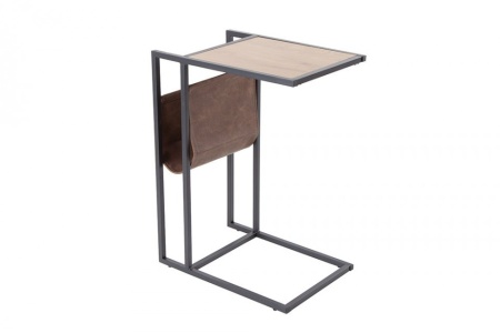 Industriële Bijzettafel zoals Laptoptafel 48 cm eiken look bijzettafel met plank - Img 7