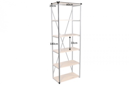 Industriële boekenkast 180 cm eiken look met metalen frame - Img 2